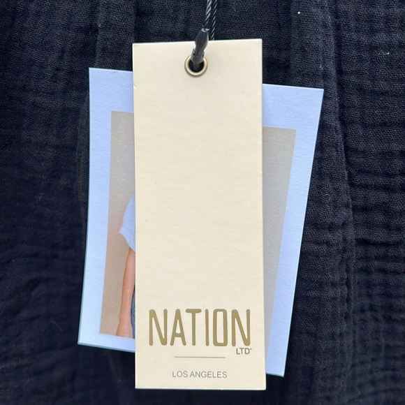 New! Nation Ltd black XS gauzy short sleeve top. - Picture 5 of 9